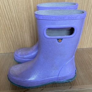 Bogs Skipper Purple Glitter Rain Boots (Size 13)